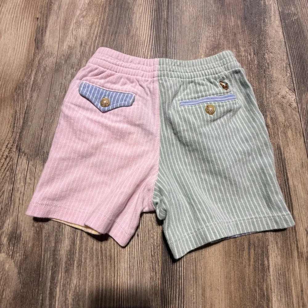 Retro Ralph Lauren Shorts Colorblock Pastel Pinstripe Preppy Kidcore 12M